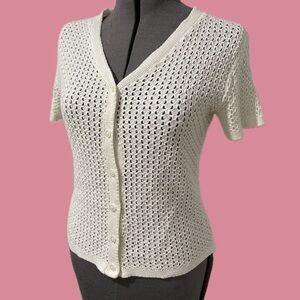 Cute handmade crochet white cardigan
